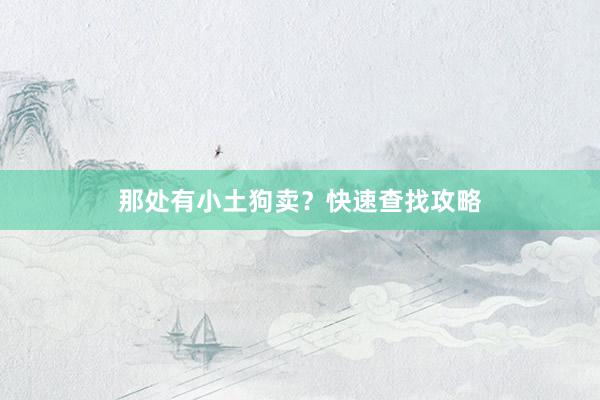 那处有小土狗卖？快速查找攻略